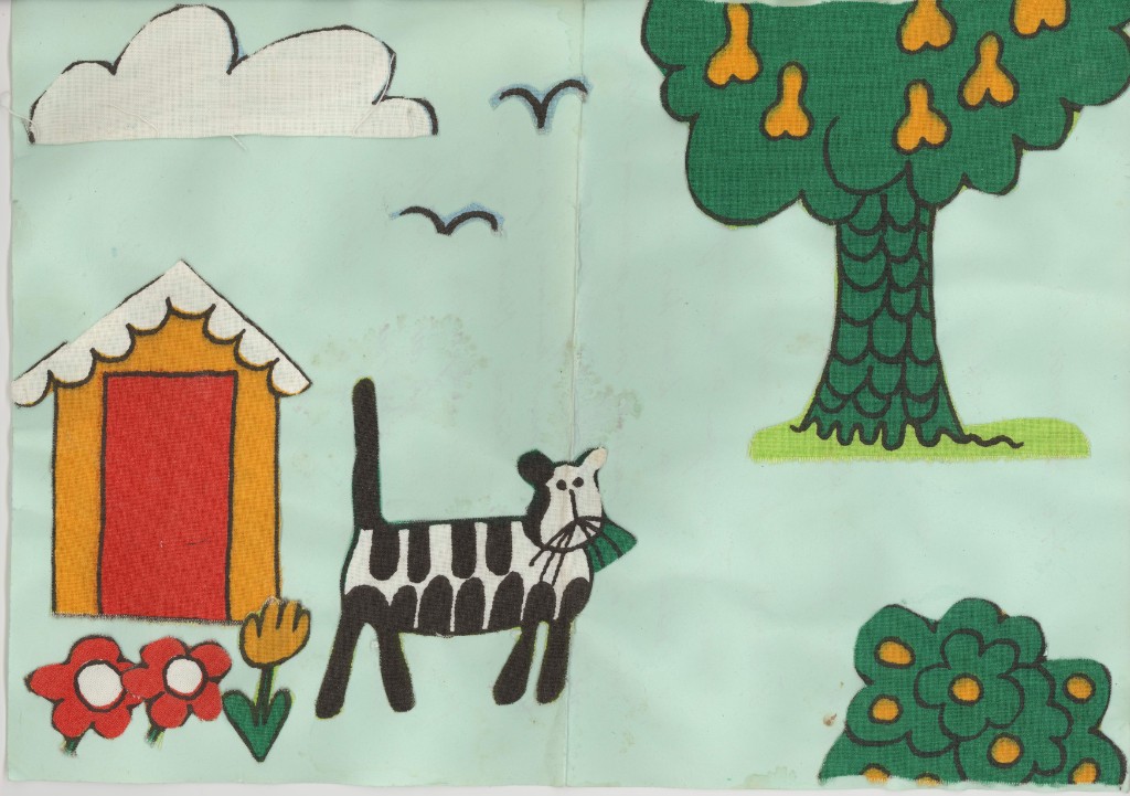 Kort-000013.jpg - Kollage av min gardin jag hade i pojkrummet på Trädgårdsvägen 104